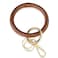 Junyuerly Wristlet Bracelet Keychain PU Leather Key chain Silicone Bangle Key Ring for Women Girls Goldcoffee