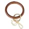 Junyuerly Wristlet Bracelet Keychain PU Leather Key chain Silicone Bangle Key Ring for Women Girls Goldcoffee