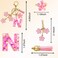 Jusen Resin Alphabet Initial Letter Keychain Tassel Flower Pendant Key Ring for Purse Handbag Car Keys Npink
