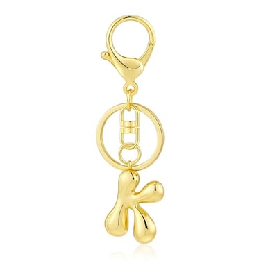 Kainier Gold Bubble Initial Keychain for Women Bag Charm Purse Key Alphabet Handbags Pendant Accessories Gift Alphabet K