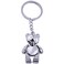 Katenpid Cute Metal Bear Keychain Limbs Removable Teddy Bear Keyring Silver