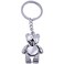 Katenpid Cute Metal Bear Keychain Limbs Removable Teddy Bear Keyring Silver