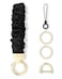 WEESMILE Keychain Wristlet Stretchy Key Chain for Car Keys with D ring Cute Scrunchie Wrist Bracelet for Women Men Space Black