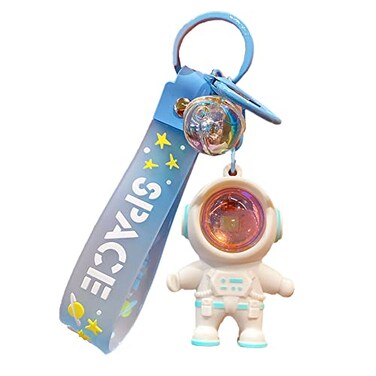 KHIOPNT Cute Astronaut Keychain with Sunset Light Cool Outspace Keychain Pendant for Car Wallet Gift White