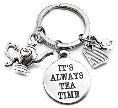 Kit's Kiss Kits Kiss Tea Lover Gift Tea Bag Cup Time Keychain