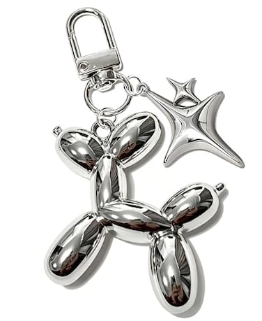 LAEKOU Cute Star Balloon Dog Keychain Y2K Bag Charms Keychains Accessories for Women Aesthetic Key Chain for Purse Backpack