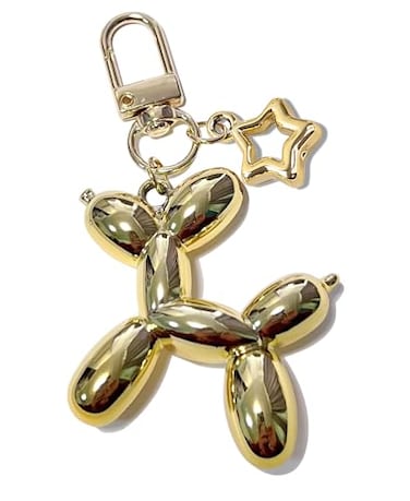 LAEKOU Star Balloon Dog Keychain for Women Cute Y2K Key Chain Accessories Aesthetic Charms for Bag Backpack
