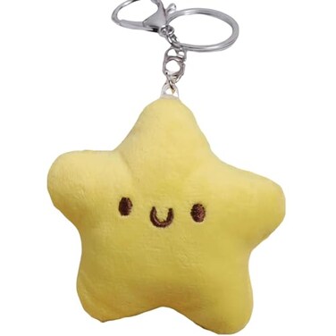 Lefe Liee cute plush Star keychain kawaii car key chain Backpack Accessories bag aesthetic charm for handbags Squeaky Toy Doll Stress Sound2 Pcs