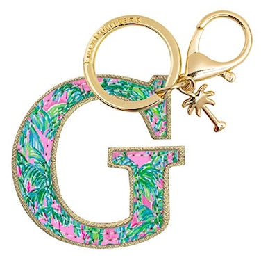 Lilly Pulitzer Leatherette Initial Keychain Letter Bag Charm for Women Suite Views G