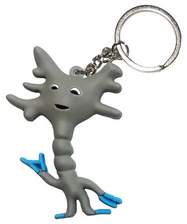GIANT MICROBES Little Grey Cells Smart Brain Cell Keychain by GIANTmicrobesLearn About Brain Science with this Unique Neuron Fun Gift for Scientists Doctors Neuroscience and Psychology fans