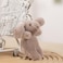 LOHGOU Cute Bunny Bag Charm Plush Rabbit Keychain Mini Rabbit Car Keys Decor Purse Charm Pendant Decoration Gray Pink