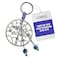 LUCKBOOSTIUM Silver Tree of Life Evil Eye Good Luck Keychain Protection Charm Tree of Life Keychain Evil Eye Hanging Accessory Rear View Mirror Ornament Gift for Men Women Good Luck Charm
