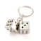 Auconda Lucky Silver Metal Dice Keychain with Black Dots Stylish and Fortunate Charm for Keys Bags and Everyday Use Durable Multipurpose Accessory
