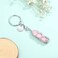MANIFO Life Tree Wire Wrapped Crystals Keyring Healing Rose Quartz Stones Hexagonal Crystal Gemstone Points Pendant Keychain
