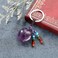 MANIFO Natural Amethyst Heart Crystal Keychain 7 Chakra Healing Gemstone Key Ring Charm for Women