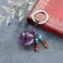 MANIFO Natural Amethyst Heart Crystal Keychain 7 Chakra Healing Gemstone Key Ring Charm for Women