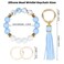 Manlosen Key Ring Bracelet Car Keychain Holder Wristlet Silicone Women Beaded Bangle Chains