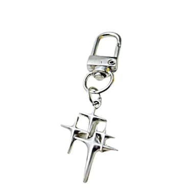 Meefisher Cute Star Moon Keychain Aesthetic Accessories Stainless Steel Key Ring Purse Handbag Backpack Bag Charms Car Holder Style5