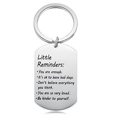 MIXJOY Little Reminders Keychain Mental Health Gift You Are Enough Keyring Positive Thinking Reminder Daily Affirmation Inspiration Uplifting Quotes Self Love
