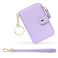 M-Plateau MPlateau Wallet Womens card Holder Leather Keychain Wallet With Zipper Coin Pocket ID Window Wrist Strap Gift Box Lavender