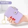 M-Plateau MPlateau Wallet Womens card Holder Leather Keychain Wallet With Zipper Coin Pocket ID Window Wrist Strap Gift Box Lavender
