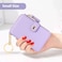 M-Plateau MPlateau Wallet Womens card Holder Leather Keychain Wallet With Zipper Coin Pocket ID Window Wrist Strap Gift Box Lavender