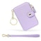 M-Plateau MPlateau Wallet Womens card Holder Leather Keychain Wallet With Zipper Coin Pocket ID Window Wrist Strap Gift Box Lavender