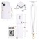 M-Plateau MPlateau Wallet Womens card Holder Leather Keychain Wallet With Zipper Coin Pocket ID Window Wrist Strap Gift Box White