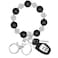 M-Plateau MPlateau Wristlet Keychain Silicone Beaded Wrist keychain with Key Ring for Women Elastic Keychain Bracelet Black Silver