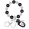 M-Plateau MPlateau Wristlet Keychain Silicone Beaded Wrist keychain with Key Ring for Women Elastic Keychain Bracelet Black Silver