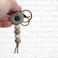 MyfavoriteK Delicate Flower Silicone Beaded Keychain for Women Girls Cute Key Ring Holder for Car Keys Purse Backpack Purse Ornament Green