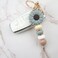 MyfavoriteK Delicate Flower Silicone Beaded Keychain for Women Girls Cute Key Ring Holder for Car Keys Purse Backpack Purse Ornament Green