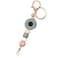 MyfavoriteK Delicate Flower Silicone Beaded Keychain for Women Girls Cute Key Ring Holder for Car Keys Purse Backpack Purse Ornament Green