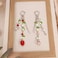 Nalefow Cute Pink Keychain Fuzzy Cat Keychain Aesthetic Y2K KeychainCharms Stylish KeychainsAccessories for Bag keychain Purse Gifts 2PCS Strawberry Leaf Sets