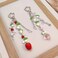 Nalefow Cute Pink Keychain Fuzzy Cat Keychain Aesthetic Y2K KeychainCharms Stylish KeychainsAccessories for Bag keychain Purse Gifts 2PCS Strawberry Leaf Sets
