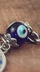 Nazareth Store Evil Eye Silver Hamsa Keychain Hand Fatima Protection Charm Key holder Good Luck Keychain Amulet