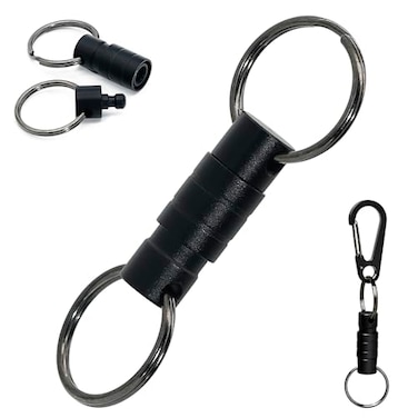 NCEDFYLER JY Quick Release Keychain Clip Small Carabiner Clip Pull Apart Detachable Key Ring Car Key Chain Hooks Keyring Men Women 1 Black
