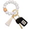 NVENF Silicone Bead Keychain Bracelet Large Keyring Elastic House Car Key Ring Wristlet Bangles