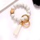 NVENF Silicone Bead Keychain Bracelet Large Keyring Elastic House Car Key Ring Wristlet Bangles
