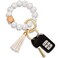 NVENF Silicone Bead Keychain Bracelet Large Keyring Elastic House Car Key Ring Wristlet Bangles