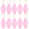 Nwsrayu 10pcs Blank Hotel Keychains Bulk Vintage Motel Keychain Vinyl Keychains Gold Ring Translucent Pink