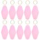 Nwsrayu 10pcs Blank Hotel Keychains Bulk Vintage Motel Keychain Vinyl Keychains Gold Ring Translucent Pink