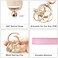 OHKYOOT Wristlet Keychain with 3 Key Rings D Ring and Slim Wallet Pink