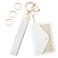 OHKYOOT Wristlet Keychain with 3 Key Rings D Ring and Slim Wallet White