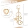 OKAICEN Gold Plated Angle Alphabet Initial Letter Keyring Keychain for Women Girls Crystal Key Chains for Wallet Backpack Bag Charm E