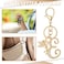 OKAICEN Gold Plated Angle Alphabet Initial Letter Keyring Keychain for Women Girls Crystal Key Chains for Wallet Backpack Bag Charm E