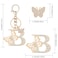 OKAICEN Gold Plated Butterfly Alphabet Initial Letter Keyring Keychain for Women Girls Crystal Key Chains for Wallet Backpack Bag Charm B