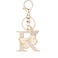 OKAICEN Gold Plated Butterfly Alphabet Initial Letter Keyring Keychain for Women Girls Crystal Key Chains for Wallet Backpack Bag Charm R