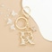 OKAICEN Gold Plated Butterfly Alphabet Initial Letter Keyring Keychain for Women Girls Crystal Key Chains for Wallet Backpack Bag Charm R