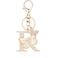OKAICEN Gold Plated Butterfly Alphabet Initial Letter Keyring Keychain for Women Girls Crystal Key Chains for Wallet Backpack Bag Charm R